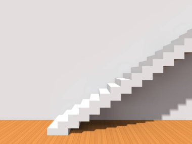 Kavramsal merdiven duvar arka plan bina veya mimari metafor iş başarısı, büyüme, ilerleme veya başarı olarak. yaratıcı adımları riseing üst kadar 3D çizimi vizyon tasarım olarak