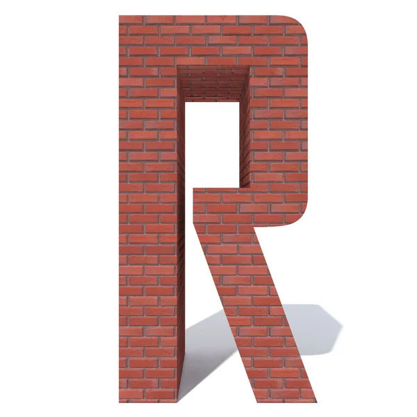 Conceptual Red Heavy Rough Masonry Constructed Font Type Brick Construction — Stock Photo, Image