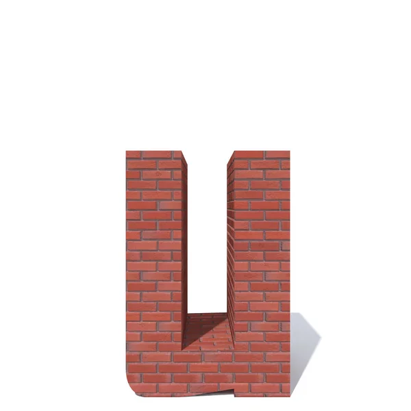 Conceptual Red Heavy Rough Masonry Constructed Font Type Brick Construction — Stock Photo, Image