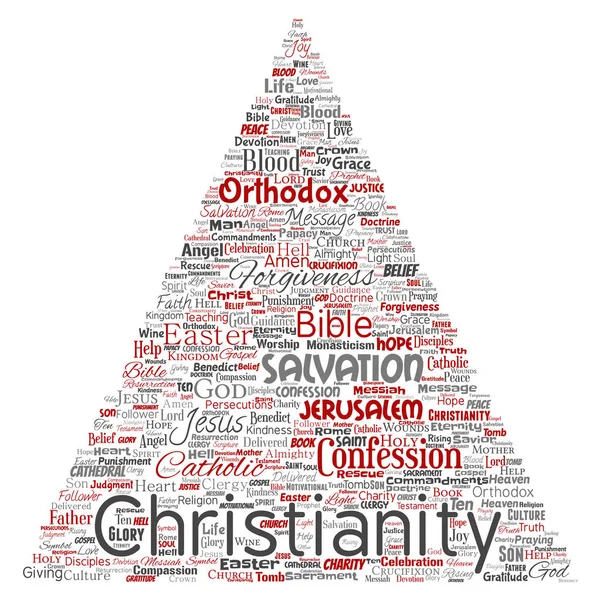 Vektorové Koncepční Křesťanství Ježíš Bibli Zákon Trojúhelníku Šipku Červené Slovo — Stockový vektor