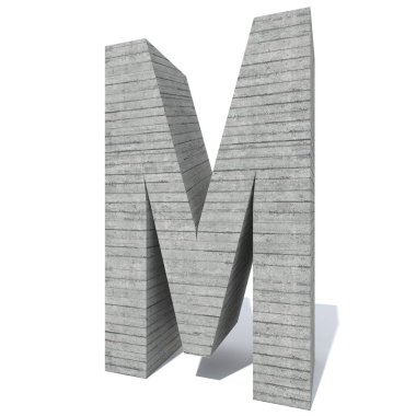 Kavramsal gri kaba beton yazı tipi ya da tipi, inşaat endüstrisi parçası izole edilmiş beyaz arka plan. Eğitici mimari materyal, eski doku yüzeyi 3 boyutlu çizim tasarımı