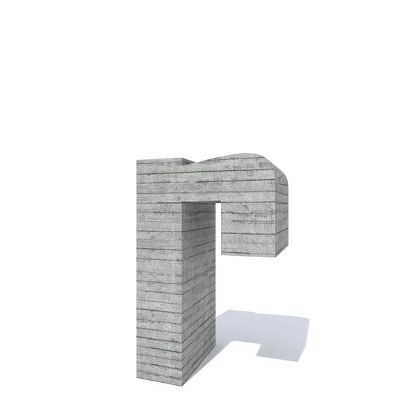 概念的な灰色の重いラフコンクリート製のフォントやタイプ 建設業界の作品隔離された白い背景 教育建築材料 3Dイラストデザインとしての経年テクスチャ表面 — ストック写真