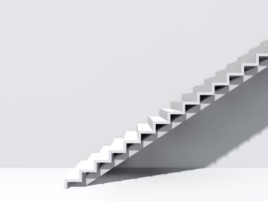 Kavramsal merdiven duvar arka plan bina veya mimari metafor iş başarısı, büyüme, ilerleme veya başarı olarak. yaratıcı adımları riseing üst kadar 3D çizimi vizyon tasarım olarak