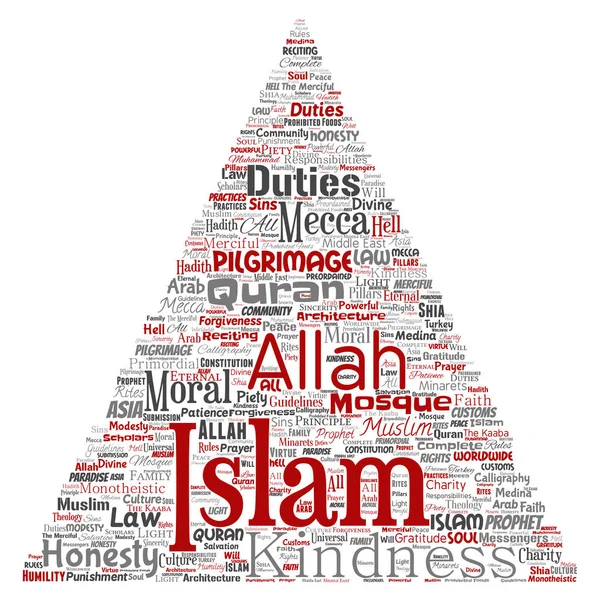 개념적 이슬람 예언자 모스크 삼각형 화살표 이슬람교도 Ramadam 개념의 — 스톡 벡터