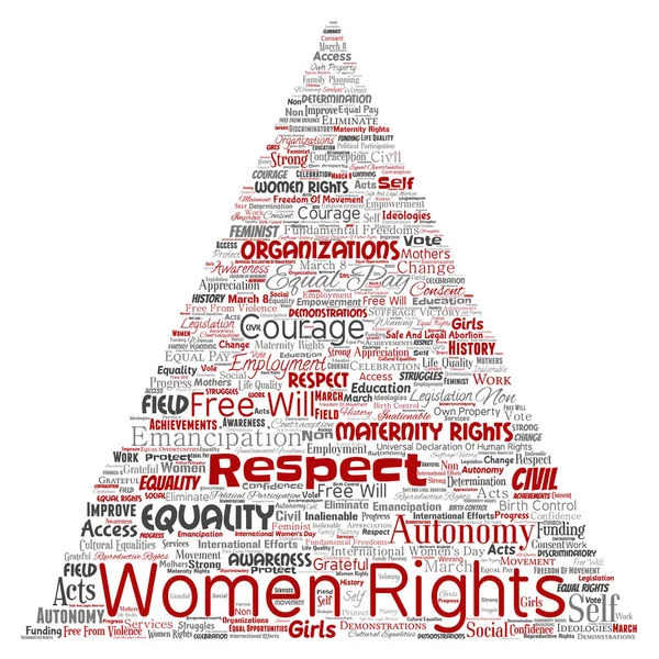 Vektoros Fogalmi Nők Jogaik Egyenlőségük Szabad Akarat Háromszög Piros Nyíl — Stock Vector