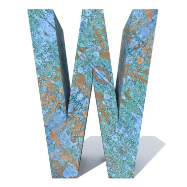 Kavramsal eski paslı metal yazı tipi veya türü, izole beyaz arka plan adet demir ya da çelik sektörü. Eğitici paslı malzeme, yaşlı vintage yüzey, 3d çizim Pütürlü yüzeyi olarak yıpranmış zarar görmüş boya