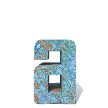 Kavramsal eski paslı metal yazı tipi veya türü, izole beyaz arka plan adet demir ya da çelik sektörü. Eğitici paslı malzeme, yaşlı vintage yüzey, 3d çizim Pütürlü yüzeyi olarak yıpranmış zarar görmüş boya