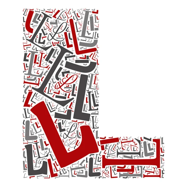 概念红色 灰色和黑色嬉戏滑稽教育的矢量插图在白色背景上被隔离的字符形状的字母集合或组组成的字体 现代艺术字母学习单元设计 — 图库矢量图片