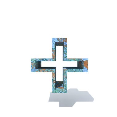 Kavramsal eski paslı metal yazı tipi veya türü, izole beyaz arka plan adet demir ya da çelik sektörü. Eğitici paslı malzeme, yaşlı vintage yüzey, 3d çizim Pütürlü yüzeyi olarak yıpranmış zarar görmüş boya