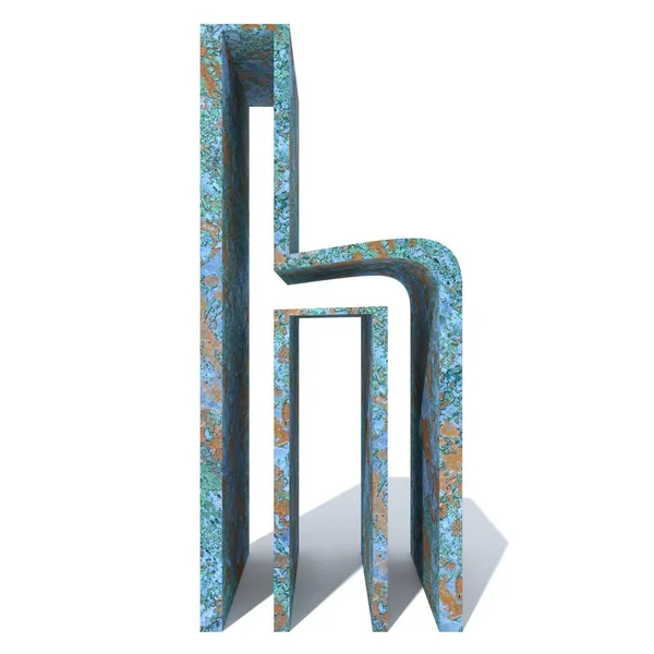Conceptuele Oude Verroeste Metalen Lettertype Type Stuk Ijzer Van Staal — Stockfoto