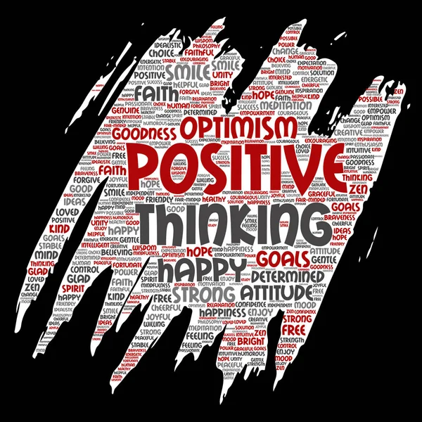 Vector Conceptual Positive Thinking Happy Strong Attitude Paint Brush Paper — Stock Vector