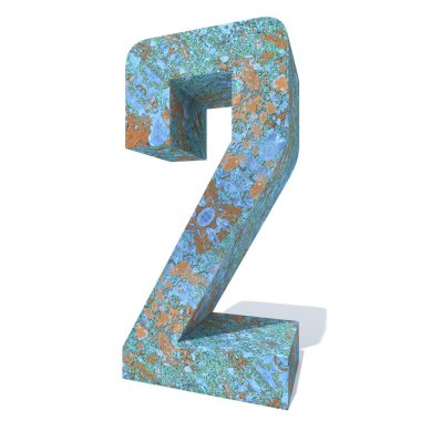 Kavramsal eski paslı metal yazı tipi veya türü, izole beyaz arka plan adet demir ya da çelik sektörü. Eğitici paslı malzeme, yaşlı vintage yüzey, 3d çizim Pütürlü yüzeyi olarak yıpranmış zarar görmüş boya