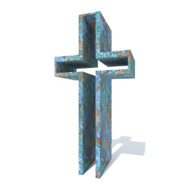 Kavramsal eski paslı metal yazı tipi veya türü, izole beyaz arka plan adet demir ya da çelik sektörü. Eğitici paslı malzeme, yaşlı vintage yüzey, 3d çizim Pütürlü yüzeyi olarak yıpranmış zarar görmüş boya