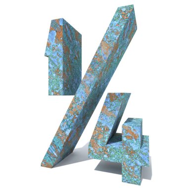 Kavramsal eski paslı metal yazı tipi veya türü, izole beyaz arka plan adet demir ya da çelik sektörü. Eğitici paslı malzeme, yaşlı vintage yüzey, 3d çizim Pütürlü yüzeyi olarak yıpranmış zarar görmüş boya