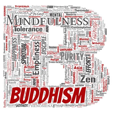 Vektör kavramsal Budizm, meditasyon, Aydınlanma, 