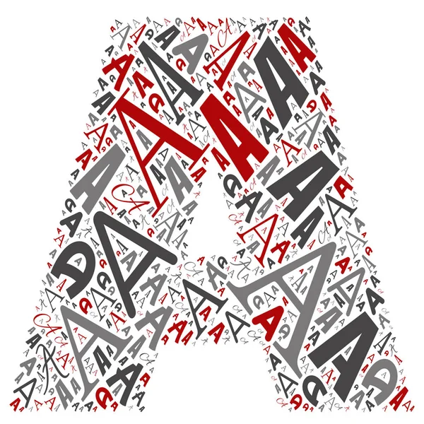 Векторный концептуальный красный, серый и черный веселый шрифт для обучения, выполненный из коллекции букв или группы символов, выделенных на белом фоне. Дизайн элементов современного алфавита — стоковый вектор