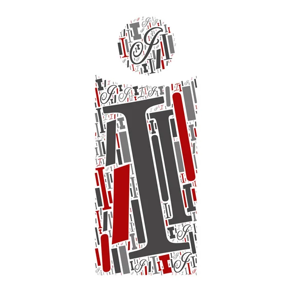 Vector konceptuella röd, grå och svart lekfull rolig utbildning teckensnitt gjorda av brev samling eller gruppen på teckenformer isolerad på vit bakgrund. En modern konst alfabetet lärande element design — Stock vektor