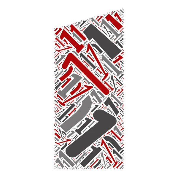 벡터 개념 빨강, 회색과 검정색 장난 재미 교육 글꼴 번호 컬렉션 또는 흰색 배경에 고립 된 문자 모양에 그룹 만든. 현대 미술 알파벳 학습 요소 디자인 — 스톡 벡터