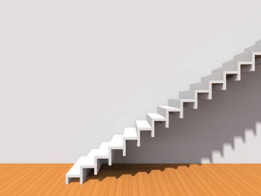 Kavramsal merdiven duvar arka plan bina veya mimari metafor iş başarısı, büyüme, ilerleme veya başarı olarak. yaratıcı adımları riseing üst kadar 3D çizimi vizyon tasarım olarak