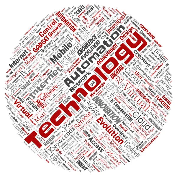 Vector Conceptual Digital Smart Technology Innovation Media Circle Red Word — Stock Vector