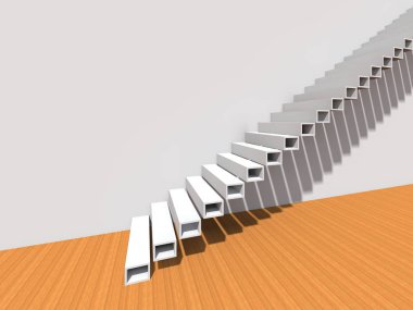 Kavramsal merdiven duvar arka plan bina veya mimari metafor iş başarısı, büyüme, ilerleme veya başarı olarak. yaratıcı adımları riseing üst kadar 3D çizimi vizyon tasarım olarak