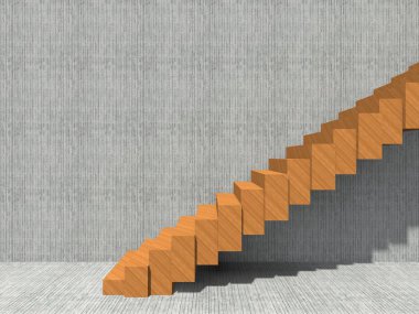 Kavramsal merdiven duvar arka plan bina veya mimari metafor iş başarısı, büyüme, ilerleme veya başarı olarak. yaratıcı adımları riseing üst kadar 3D çizimi vizyon tasarım olarak
