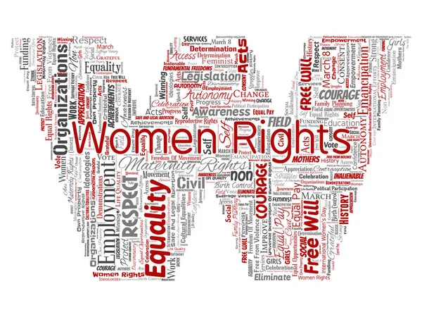 Vektoros Fogalmi Nők Jogaik Egyenlőségük Szabad Akarat Levél Betűtípus Piros — Stock Vector