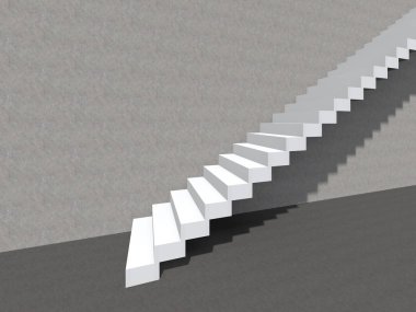 Kavramsal merdiven duvar arka plan bina veya mimari metafor iş başarısı, büyüme, ilerleme veya başarı olarak. yaratıcı adımları riseing üst kadar 3D çizimi vizyon tasarım olarak