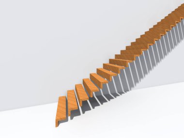 Kavramsal merdiven duvar arka plan bina veya mimari metafor iş başarısı, büyüme, ilerleme veya başarı olarak. yaratıcı adımları riseing üst kadar 3D çizimi vizyon tasarım olarak