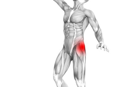 Kırmızı sıcak nokta inflamasyon ile kavramsal hip insan anatomisi