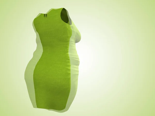 개념적 지방과 드레스 녹색에 다이어트 일러스트 — 스톡 사진