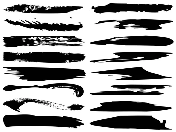 Коллекция Художественной Грандиозной Черной Краски Руки Сделал Творческий Набор Мазков — стоковое фото
