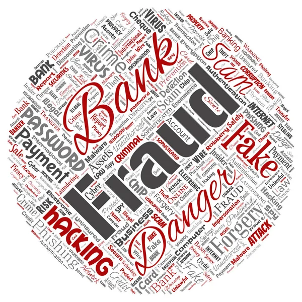 Vektor Koncepční Bankovní Podvody Platby Podvod Nebezpečí Kolo Kruh Červené — Stockový vektor