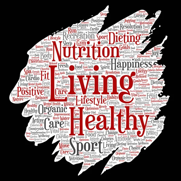 Διάνυσμα Εννοιολογική Υγιή Διαβίωση Θετική Διατροφή Αθλητισμός Χρώμα Βούρτσα Χαρτί — Διανυσματικό Αρχείο