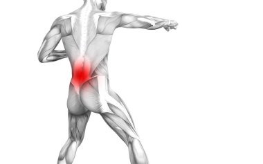 Kırmızı sıcak nokta inflamasyon eklem eklem ağrı ya da omurga sağlık tedavi veya spor kas kavramı ile kavramsal geri insan anatomisi. 3D çizim adam artrit veya kemik boğaz osteoporoz hastalığı