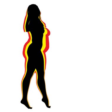 Kavramsal şişman kilolu obez kadın vs fit sağlıklı vücut kilo kaybını takiben ince ya da diyet izole kas ince olan kadın. Fitness, beslenme veya şişmanlık obezite, sağlık siluet şekli