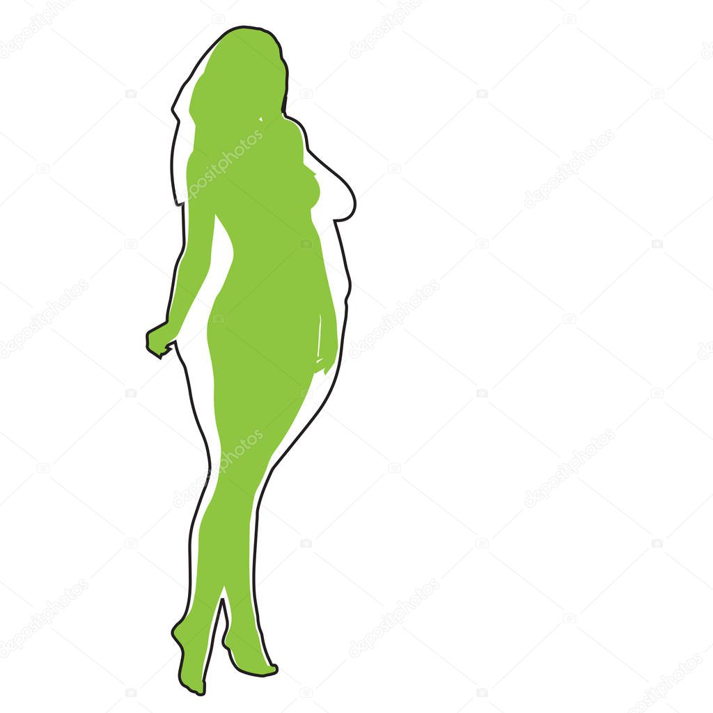 Conceptual fat overweight obese female vs slim fit healthy body after weight loss or diet with muscles thin young woman isolated. Fitness, nutrition or fatness obesity, health silhouette shape