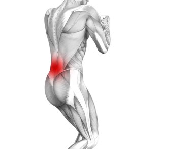 Kırmızı sıcak nokta inflamasyon eklem eklem ağrı ya da omurga sağlık tedavi veya spor kas kavramı ile kavramsal geri insan anatomisi. 3D çizim adam artrit veya kemik boğaz osteoporoz hastalığı