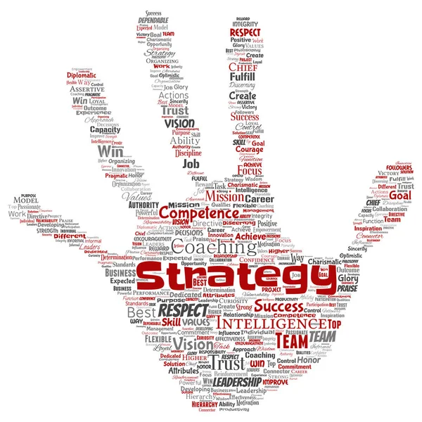 Vector Conceptuele Bedrijfsstrategie Leiderschap Management Waarde Hand Print Stempel Word — Stockvector
