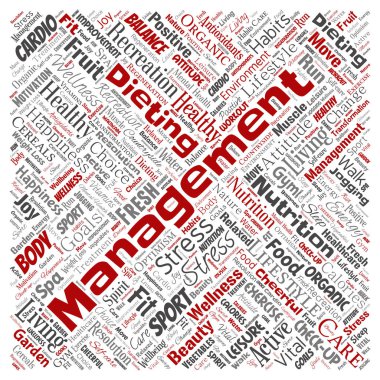 Vektör kavramsal sağlıklı yaşam, beslenme kelime bulutu izole olumlu 