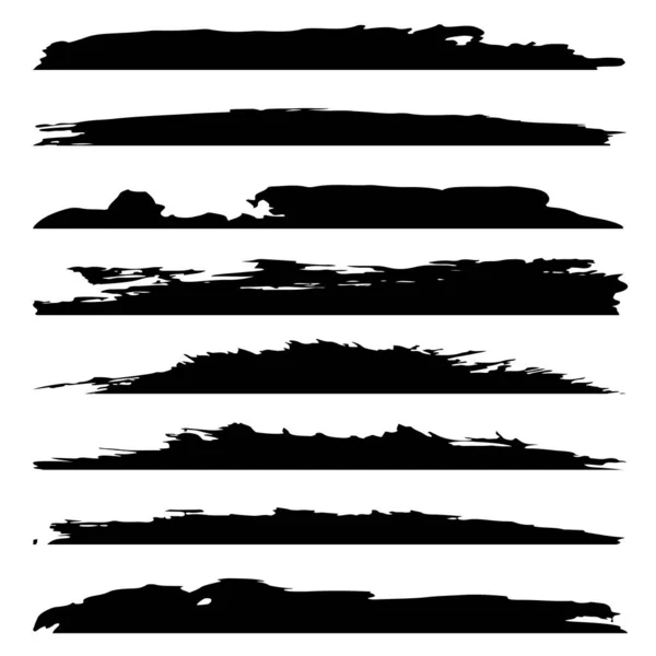 矢量收集的艺术黑色黑色绘画手使创造性笔划设置孤立的白色背景 为设计教育或图形艺术装饰而设计的一组抽象的模糊草图 — 图库矢量图片