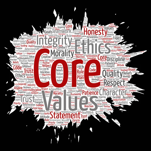 Valori Fondamentali Concettuali Vettoriali Integrità Etica Vernice Carta Pennello Concetto — Vettoriale Stock