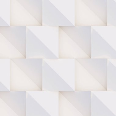 Sorunsuz 3d desen beyaz ve bej geometrik şekiller, yaratıcı arka plan veya ışık ve gölge yapılmış duvar kağıdı yüzey yaptı. Fütüristik dekoratif soyut doku tasarım, basit grafik öğeleri
