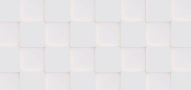 Yapılan beyaz geometrik kare şekilleri, yaratıcı arka plan, duvar kağıdı yüzey kopya alanı için seamless 3d modeli