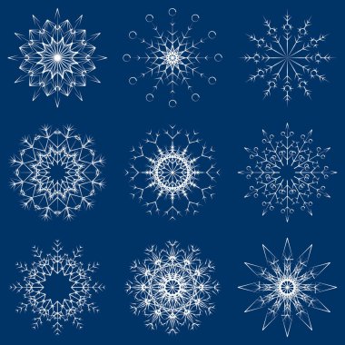 sanatsal buzlu soyut kristal kar ince tabakalar, süsleme sanatı mavi set koleksiyonu