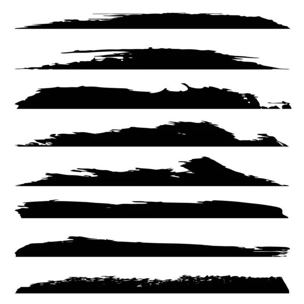 ブラシ ストローク ラインのコレクション セットに分離ホワイト バック グラウンド — ストック写真