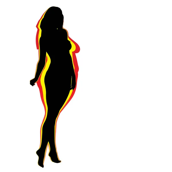 Векторное Изображение Ожирение Женщины Избыточным Весом Против Стройности Здорового Тела — стоковый вектор