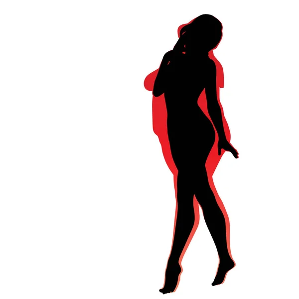 Imagen Vectorial Sobrepeso Femenino Obeso Cuerpo Sano Forma Delgada Ilustración — Vector de stock