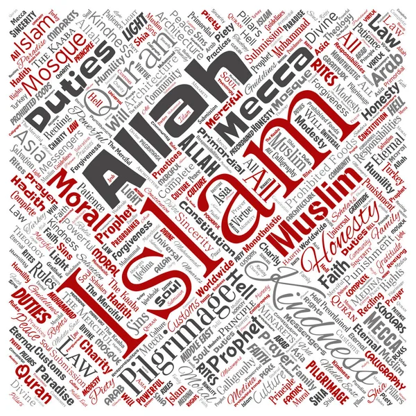 Vektör kolaj Müslüman, ramadam, Kur'an-ı Kerim, Hac, Allah'ın, görevleri, sanat, hat sanatı, oryantal, gelenek kavramı