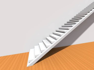 Kavramsal merdiven duvar arka plan bina veya mimari metafor iş başarısı, büyüme, ilerleme veya başarı olarak. yaratıcı adımları riseing üst kadar 3D çizimi vizyon tasarım olarak